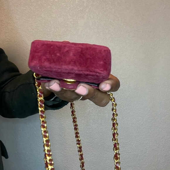 Rare Vintage Chanel Nano Velvet Flap Bag - Picture 5 of 12